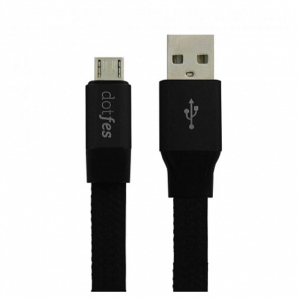 USB кабель micro DOTFES A09M Self-Rolling (0,8m) black