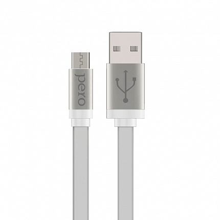 Дата-кабель PERO DC-01 micro-USB, 2А, 1м, белый