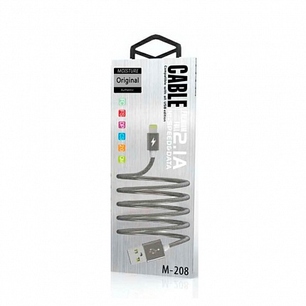 Кабель USB - microUSB графит Moisture 2.1A