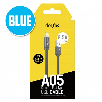 USB кабель DOTFES A05 Lightning (1m) blue USB кабель DOTFES A05 Lightning (1m) blue