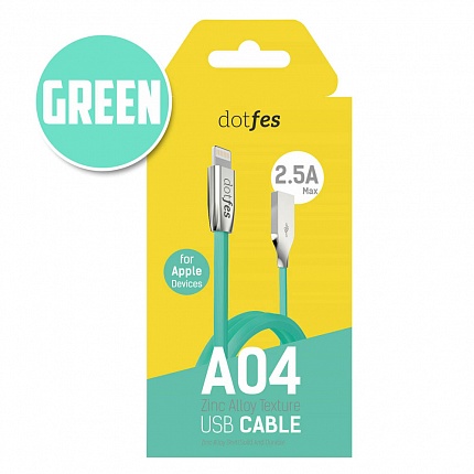 USB кабель DOTFES A04 Lightning (1m) green USB кабель DOTFES A04 Lightning (1m) green