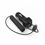 АЗУ с витым кабелем microUSB RITMIX RM-2191DC black + 1хUSB 2,1А АЗУ с витым кабелем microUSB RITMIX RM-2191DC black + 1хUSB 2,1А