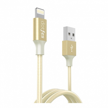 USB кабель DOTFES A03F Lightning MFI (1m) gold