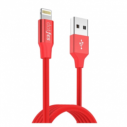 USB кабель DOTFES A01F Lightning MFI (1m) red