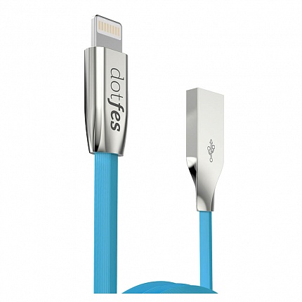 USB кабель DOTFES A04 Lightning (1m) blue USB кабель DOTFES A04 Lightning (1m) blue