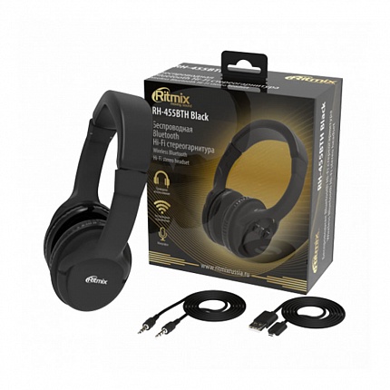 Полноразмерные  Bluetooth наушники  RITMIX RH-455BTH Black