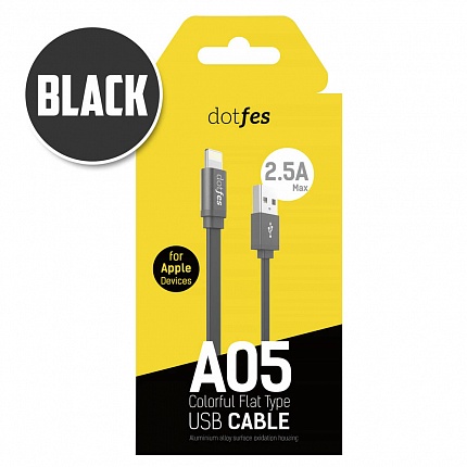 USB кабель DOTFES A05 Lightning (1m) black USB кабель DOTFES A05 Lightning (1m) black